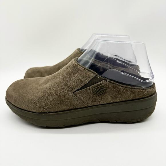 Fitflop LOAFF Suede Clog Slippers Casual Shoes In Bungee Cord Brown Sz 6 Lounge - Picture 7 of 11